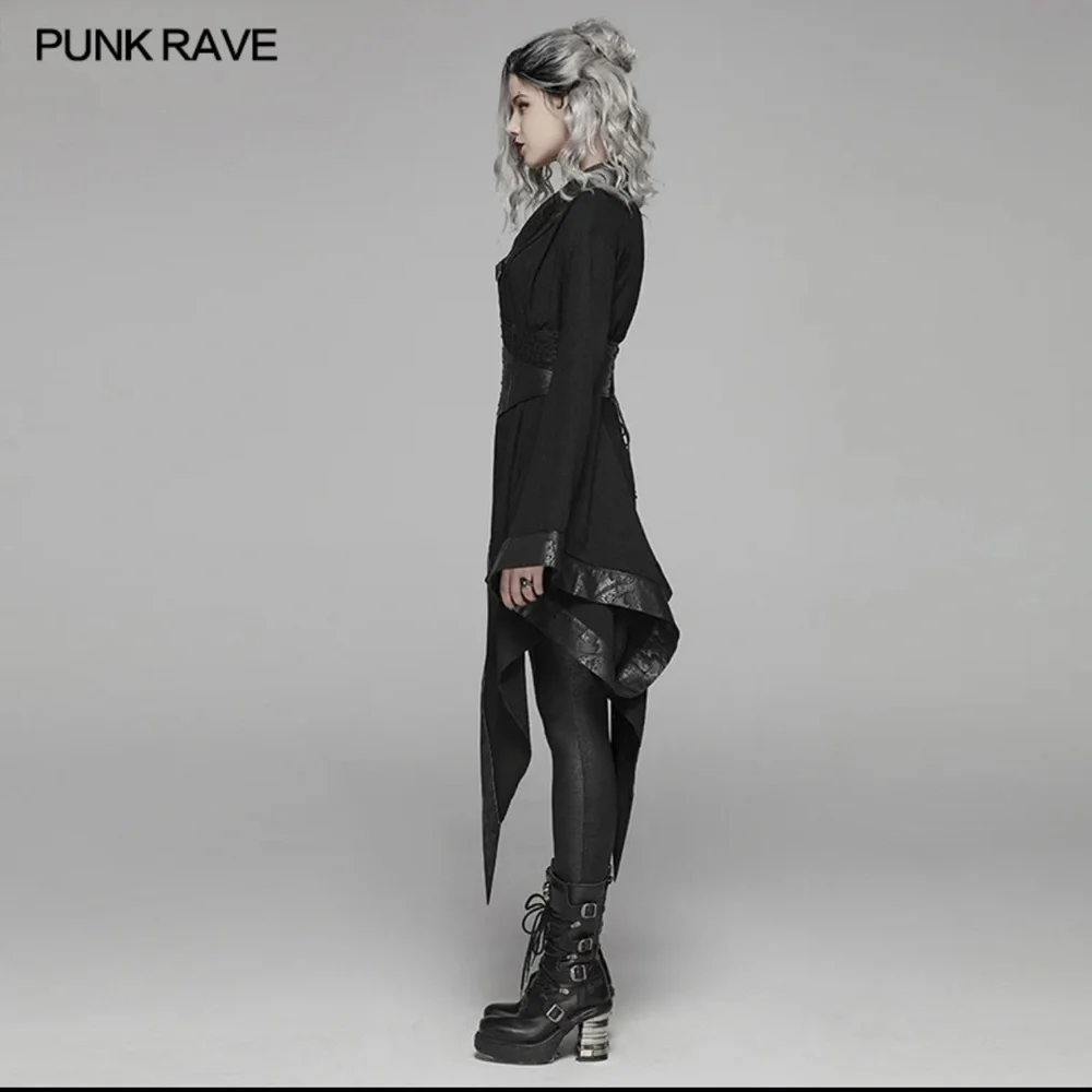 NWT Punk Rave Dark Goth Long Sleeve Asymmetric Kimono Visual Kei - Picture 2 of 13